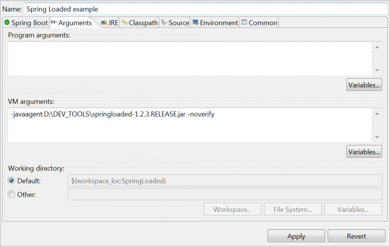 Spring Tool Suite - Configuration